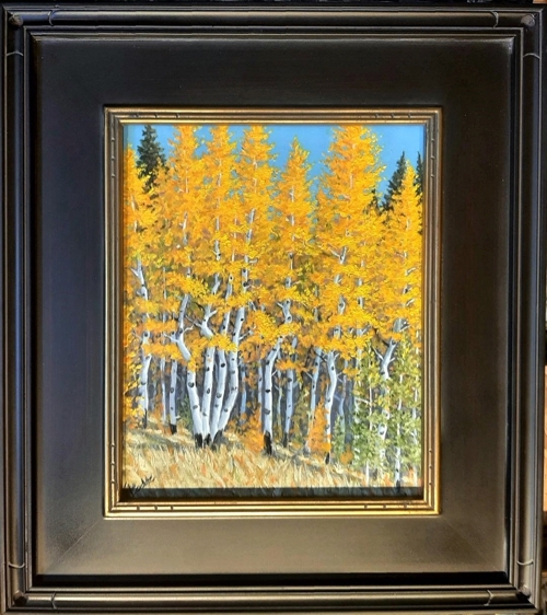 Roadside Aspen Grove 10x8  $290 at Hunter Wolff Gallery